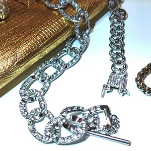 2 Piece RhineStone Cold Cuban Link Set